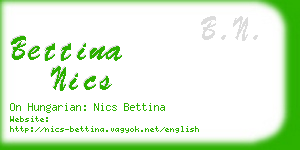 bettina nics business card